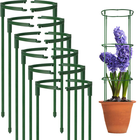 The kulusion 12-pack half-round plant stake supports tomato vines for steady growth.