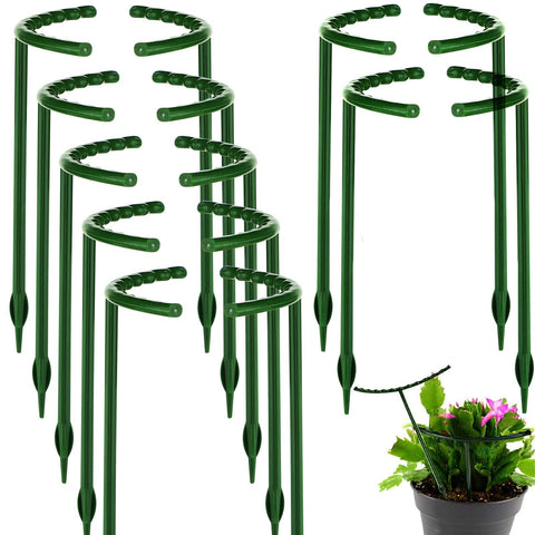 Kulusion 14Pcs half-round plant stake supports compact pots and upright growth.