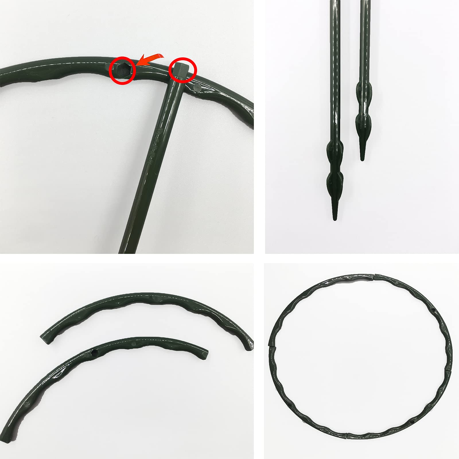 Kulusion ABS plastic plant stake in green blends with foliage for subtle support.