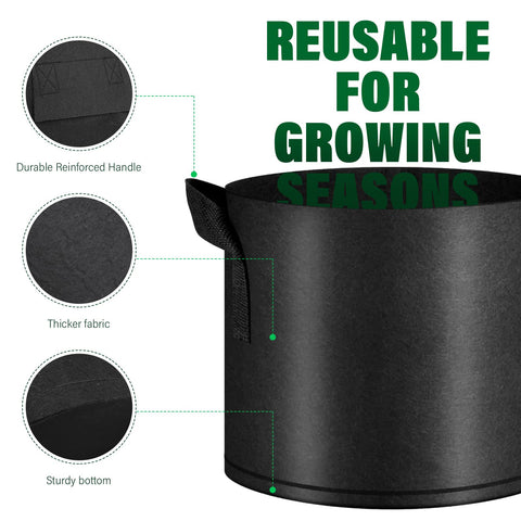 KuMers grow bag with handles for easy transport and repositioning