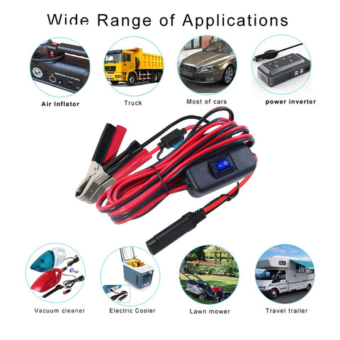 KUNCAN heavy-duty alligator clips demonstrate secure battery charging grip.