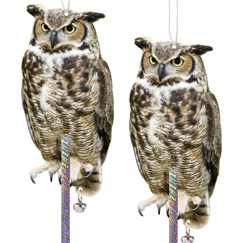 Kungfu Mall fake owl hanging in garden deters pigeons from roosting