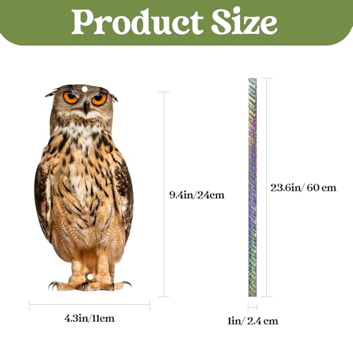 Kungfu Mall owl deterrent with reflective tape and bells enhances visibility