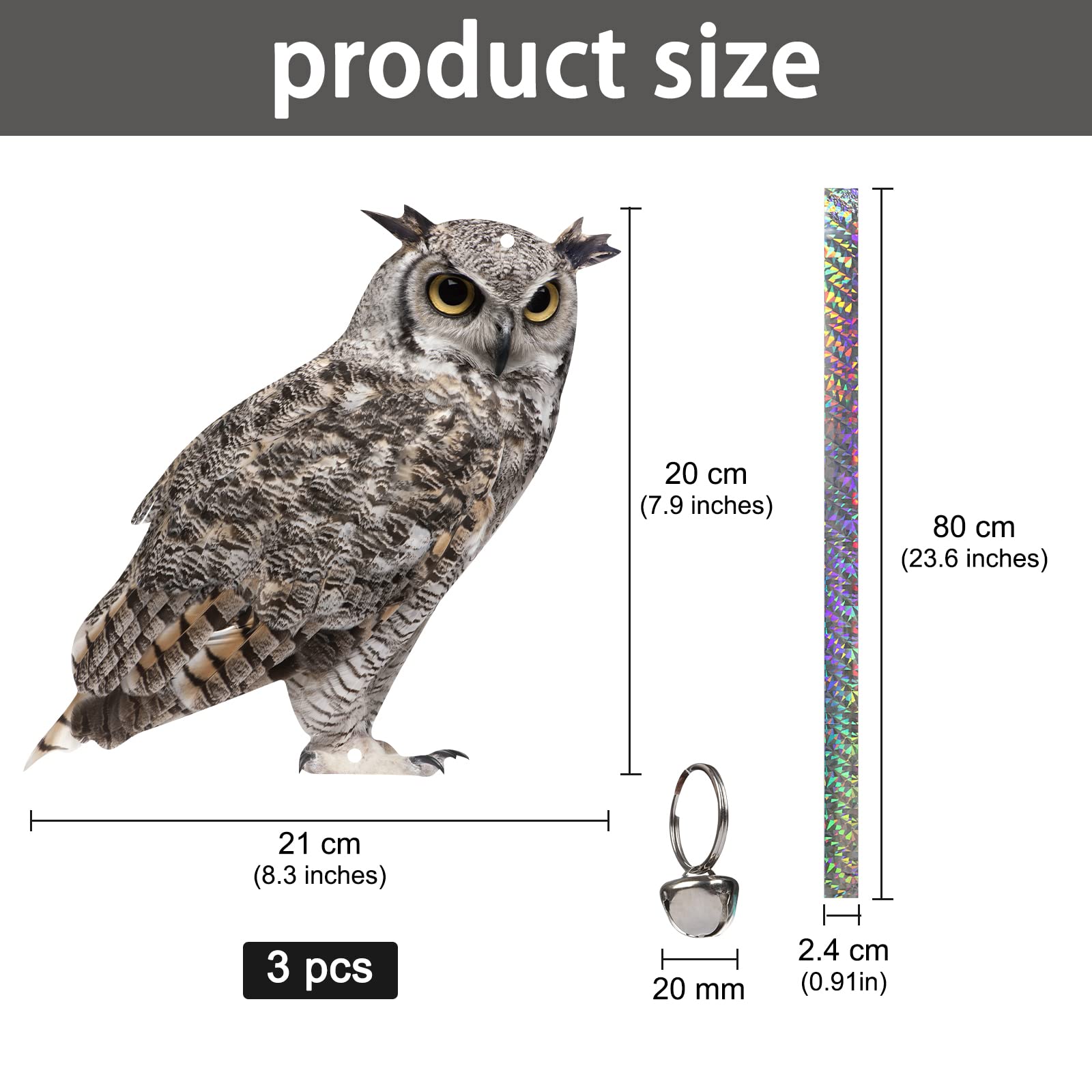 Kungfu Mall owl double-sided print shields crops with reflective visibility.