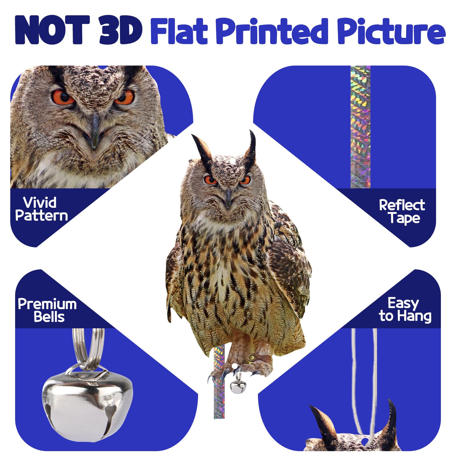 Kungfu Mall owl on tree placement offers versatile garden protection.