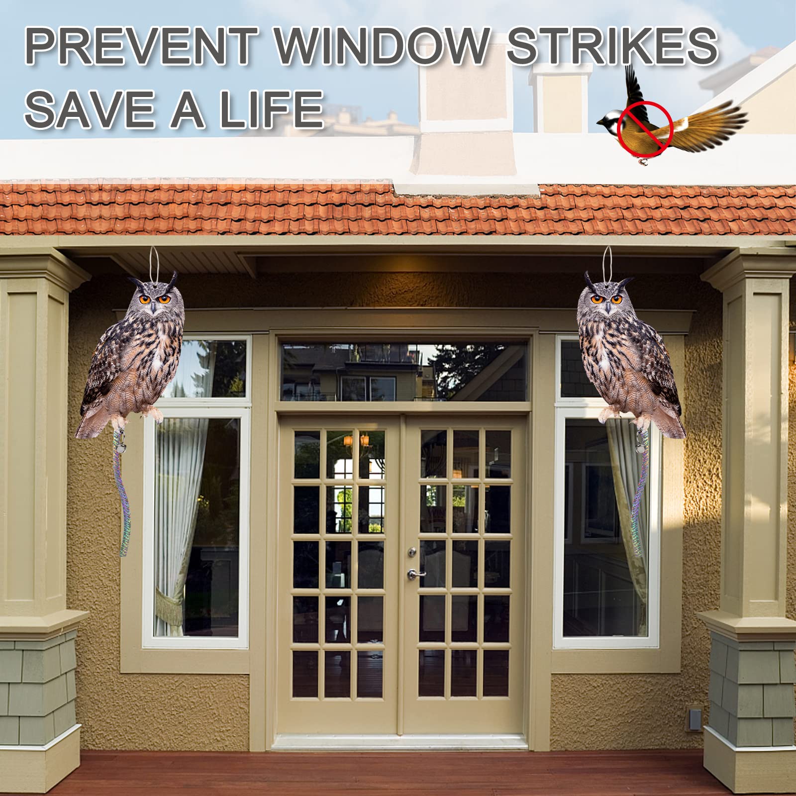 Kungfu Mall waterproof double-sided owl withstands rain and wind.