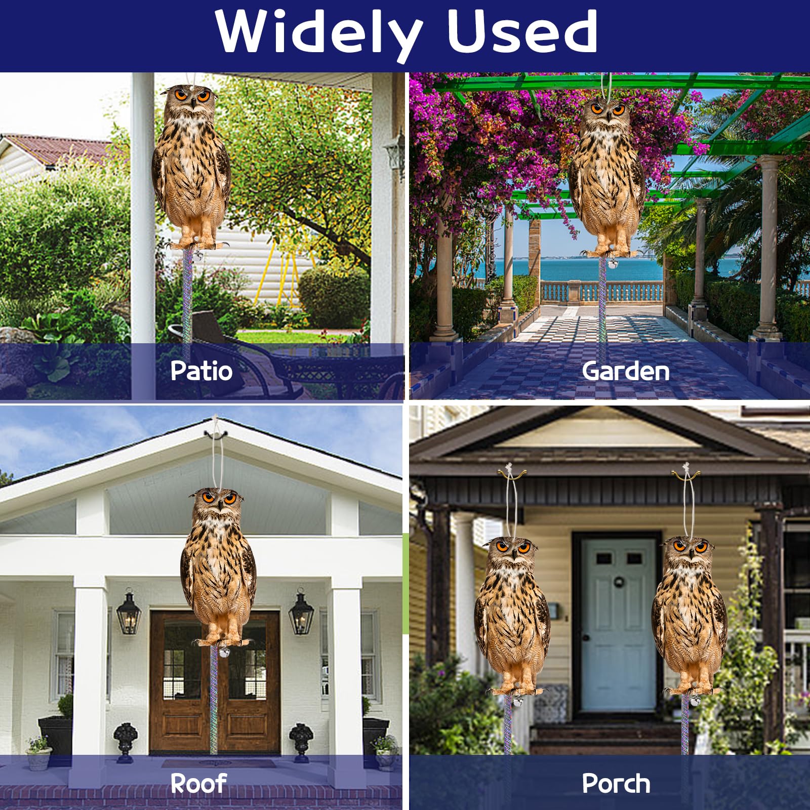 Kungfu Mall weatherproof PP plastic owl withstands outdoor use