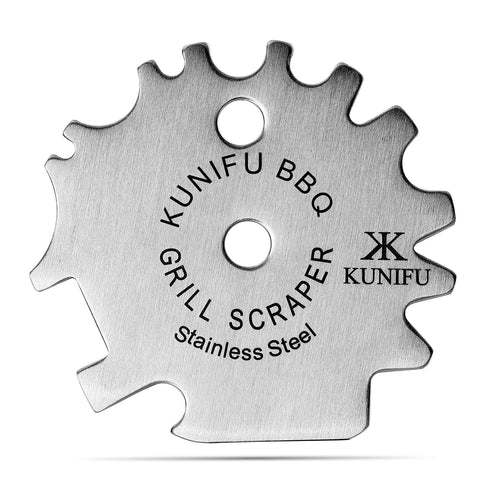 KUNIFU bristle-free grill scraper for safe, thorough cleaning of grill grates