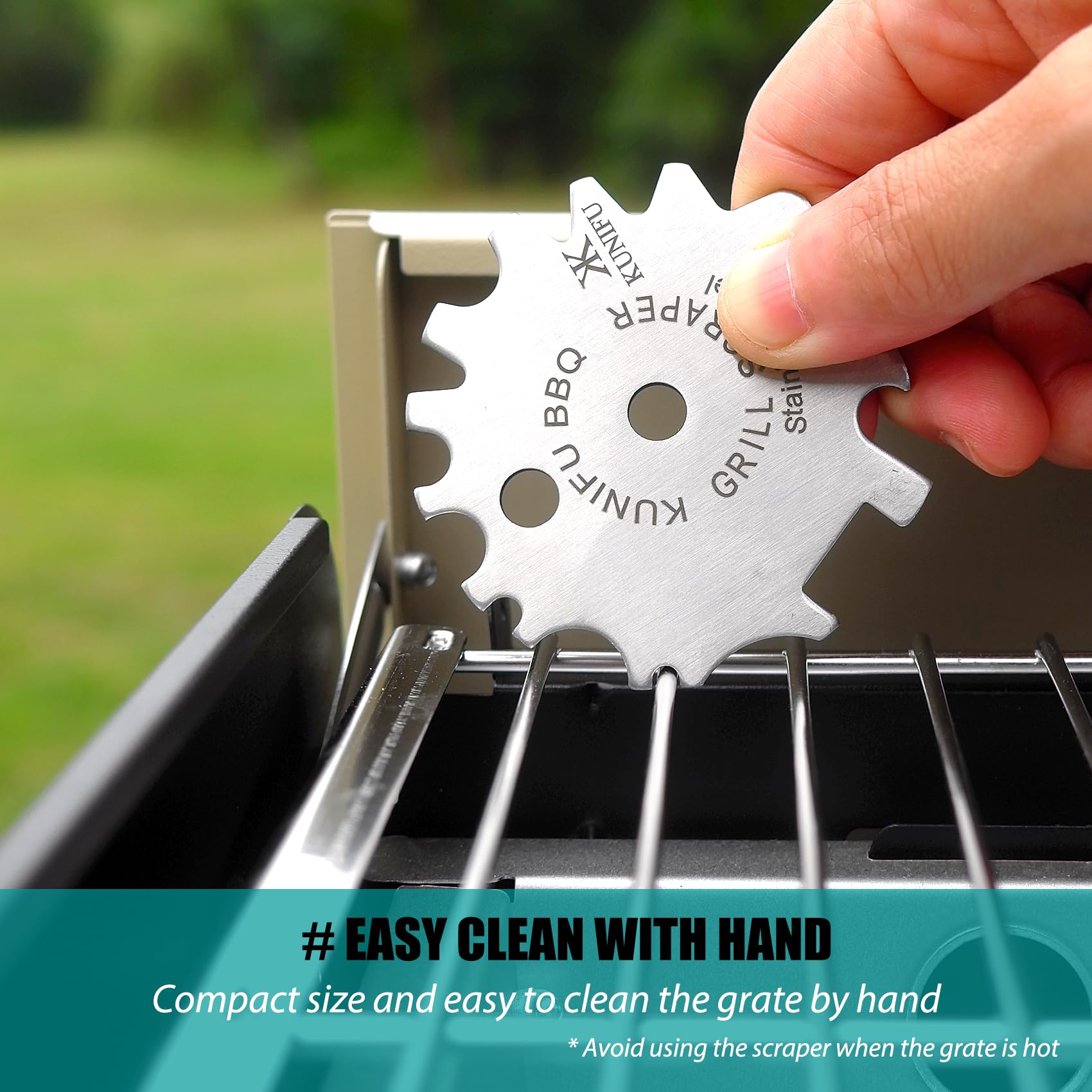 KUNIFU round-groove scraper cleans round grate grooves across brands