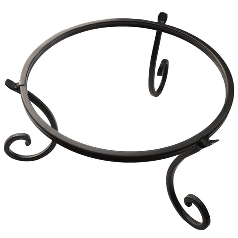 Decorative black stand by Kunjocy with subtle embellishments for patio decor