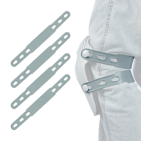 KUNN rubber knee pad straps four-pack in grey, durable and adjustable for a secure fit.