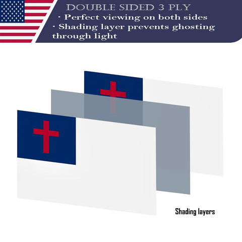 KUOKIP USA-made flag 3x5 triple-panel design, readable on both sides.