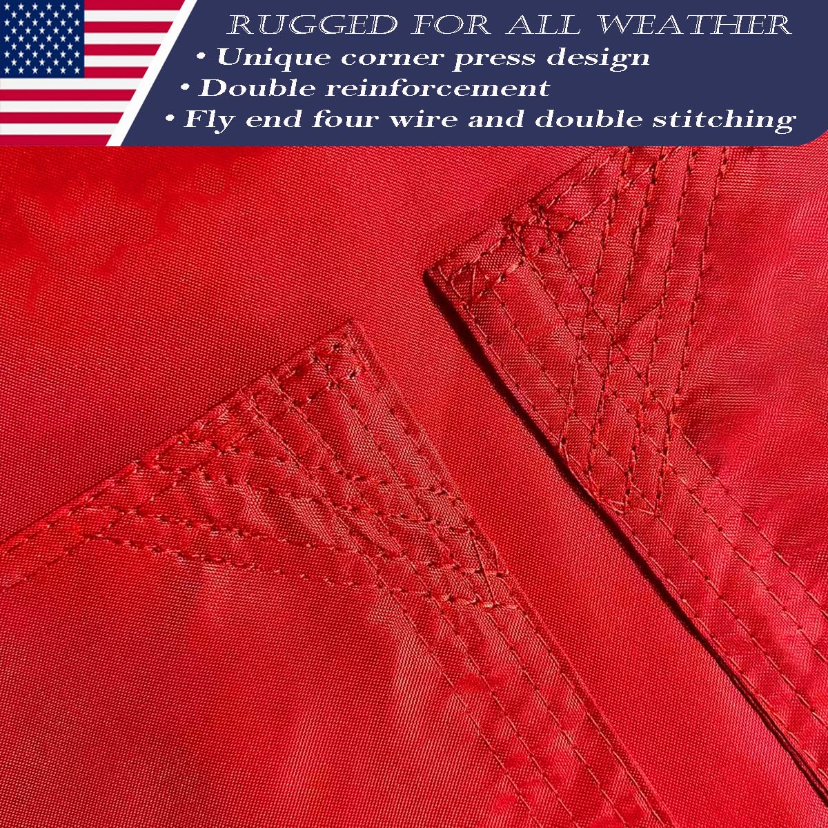 KUOKIP USMC flag pressed corner stitching close-up durability