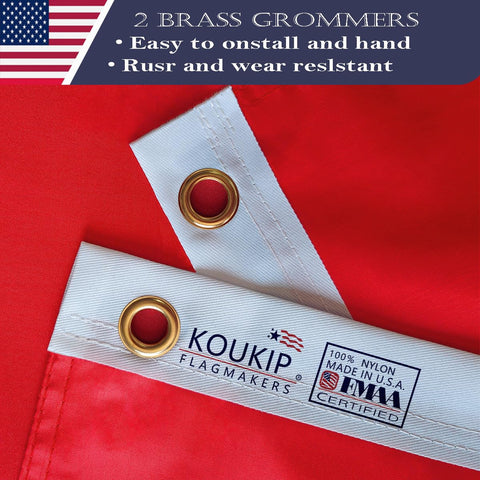 KUOKIP USMC flag triple-panel close-up showing clear graphics