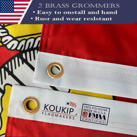 KUOKIP USMC flag brass grommets ensure secure attachment