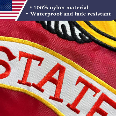 Brass grommets and starter strap on KUOKIP USMC flag for easy mounting