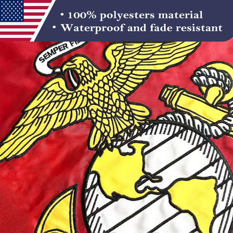 KUOKIP USMC flag packaging showcasing USA-made craftsmanship