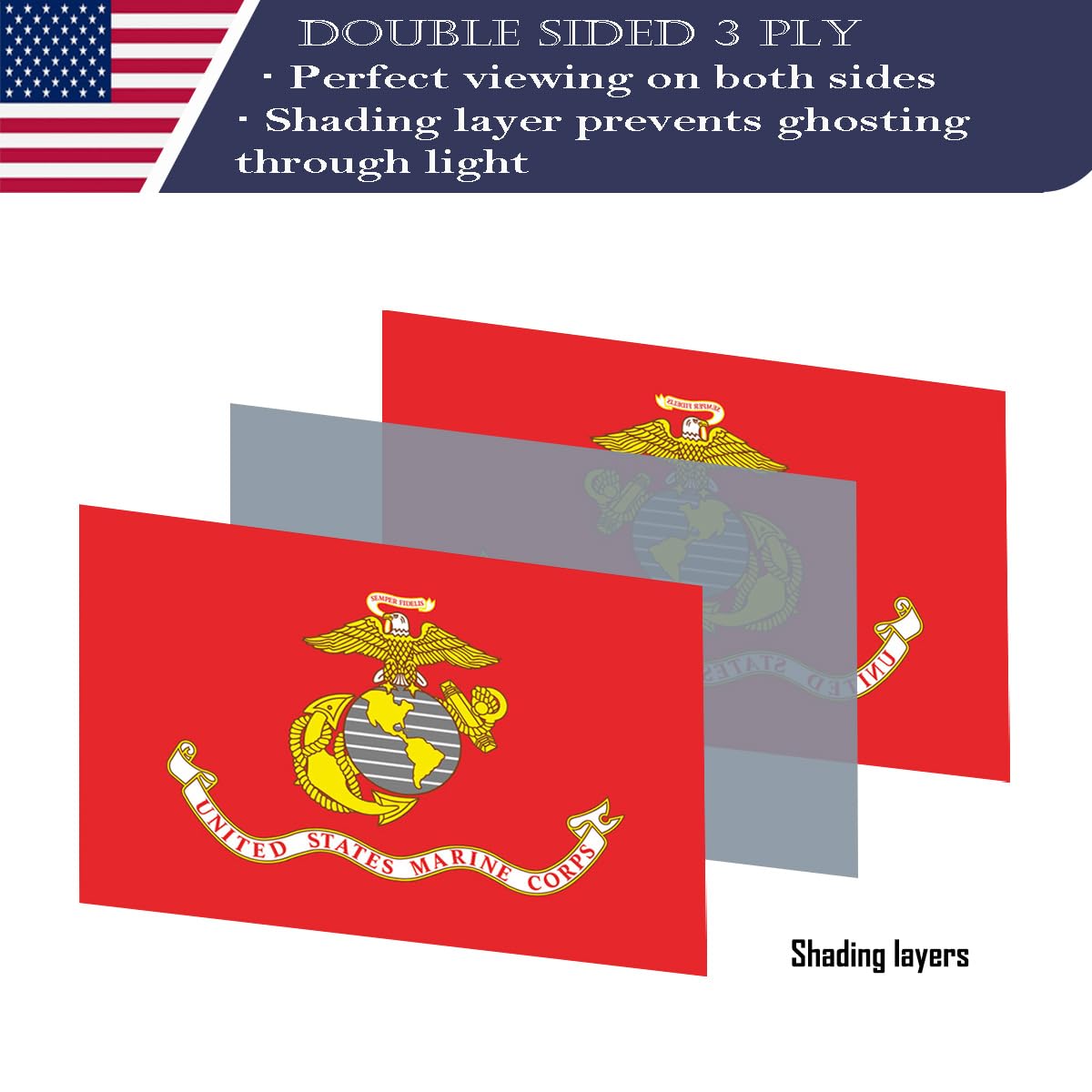 KUOKIP USMC flag white starter tape enables easy mounting