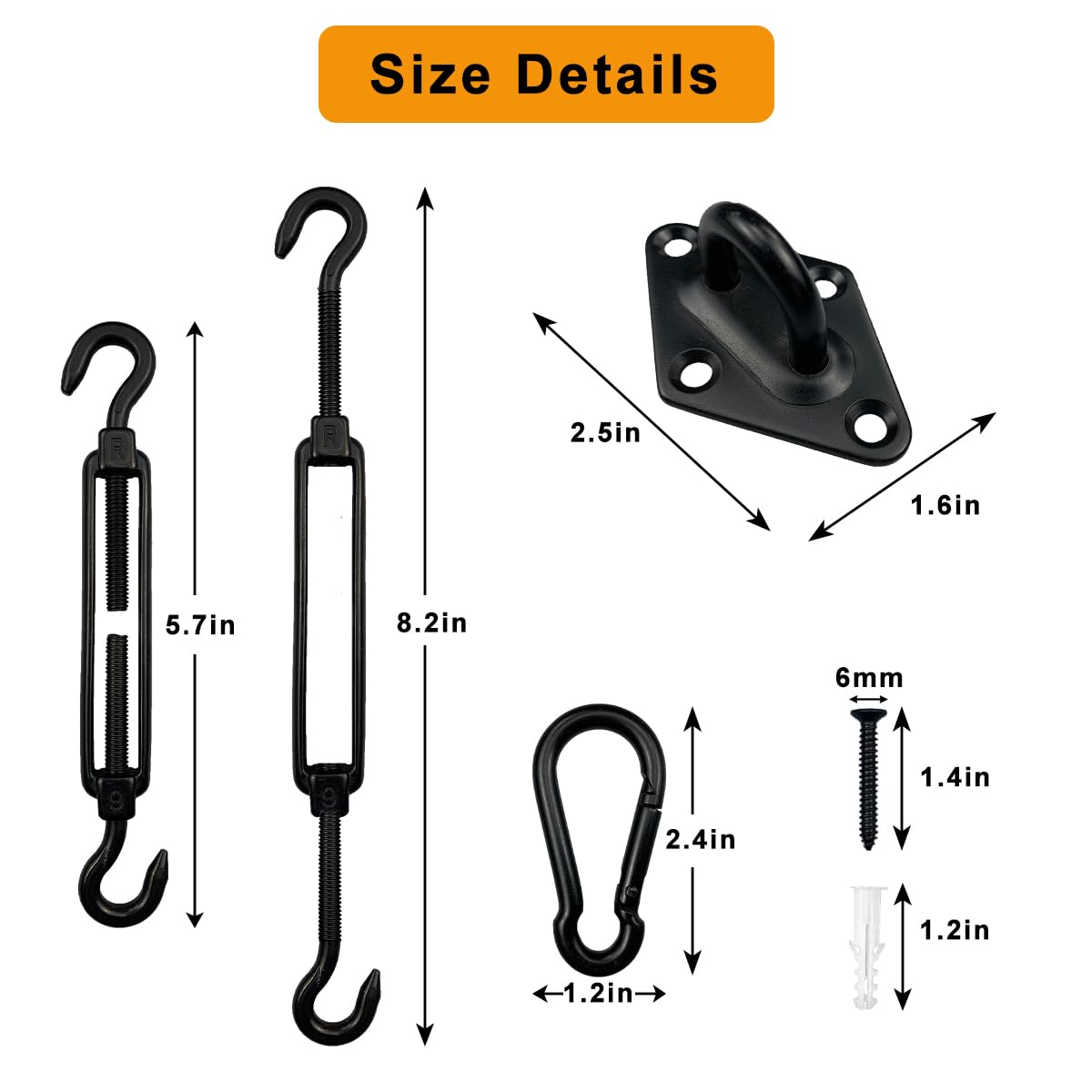 KUPAO snap hooks close-up emphasizes secure anchoring with anti-slip design.
