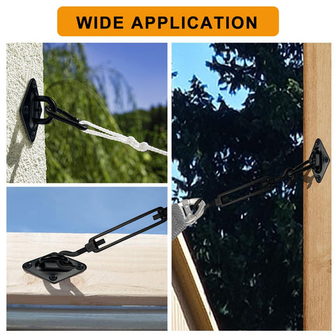 KUPAO turnbuckle adjustment range shown, enabling easy tensioning in variable wind conditions.