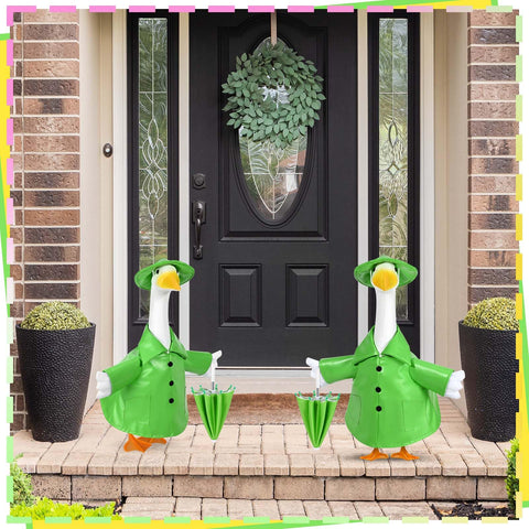 Kuscul summer yard geese costume green fits 23-inch geese for display.