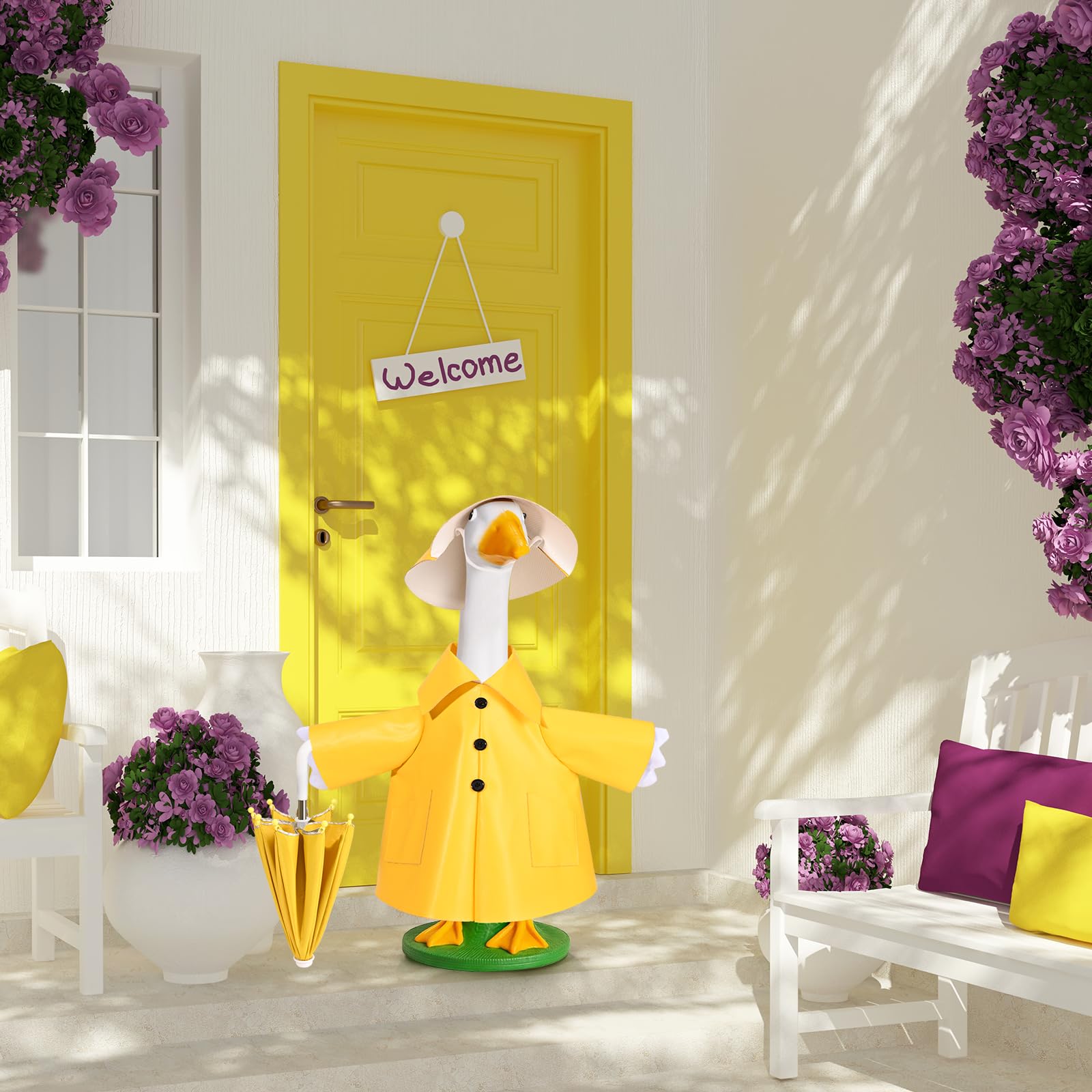 Kuscul waterproof goose costume designed for durable outdoor decoration.