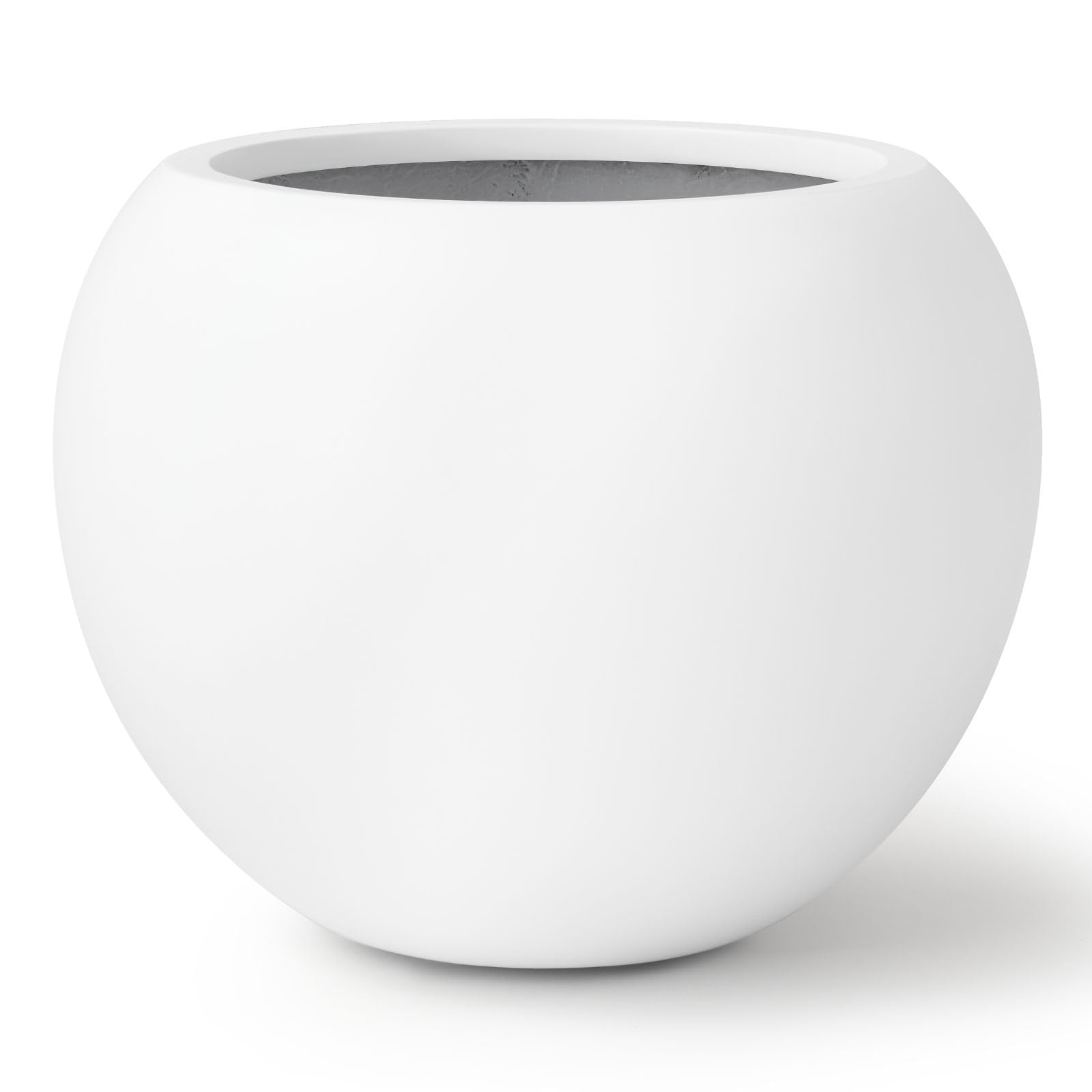KUTE NEST round fiberstone planter with glossy finish for modern interiors