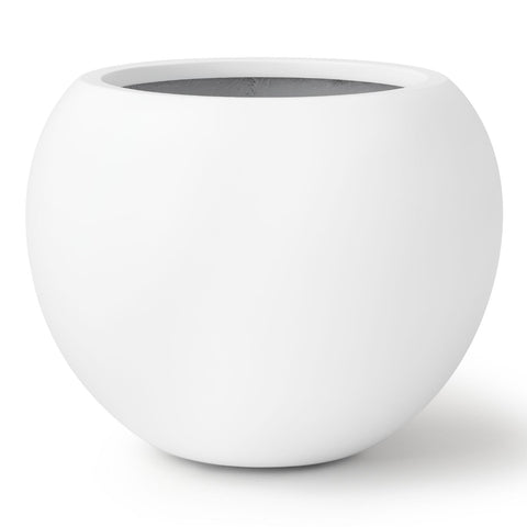 KUTE NEST round fiberstone planter with glossy finish for modern interiors