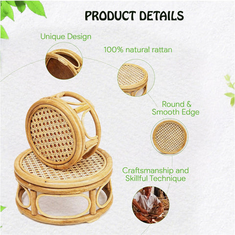KUTORKILL handcrafted rattan stand features woven seat for a natural touch