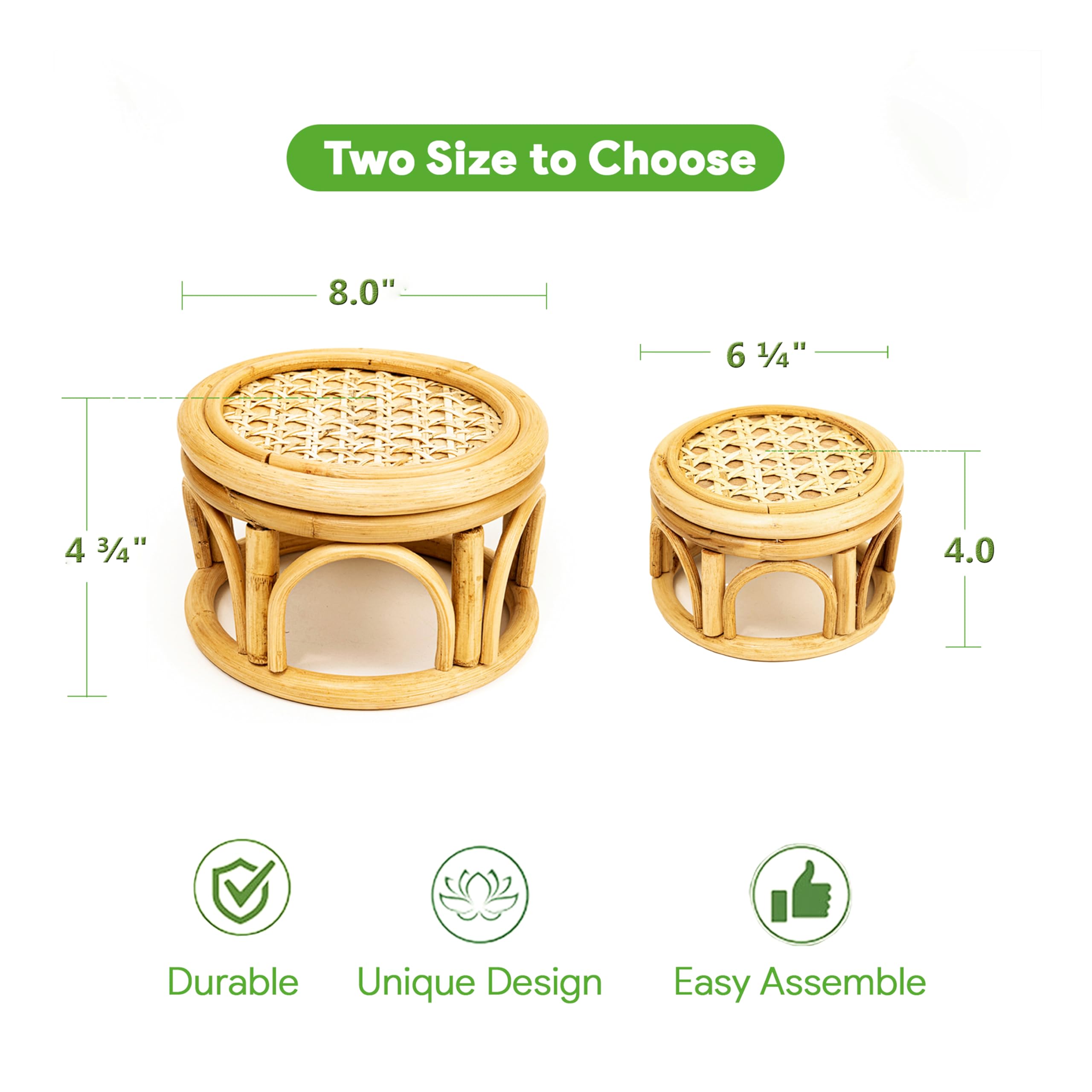 KUTORKILL boho rattan round riser stand office display