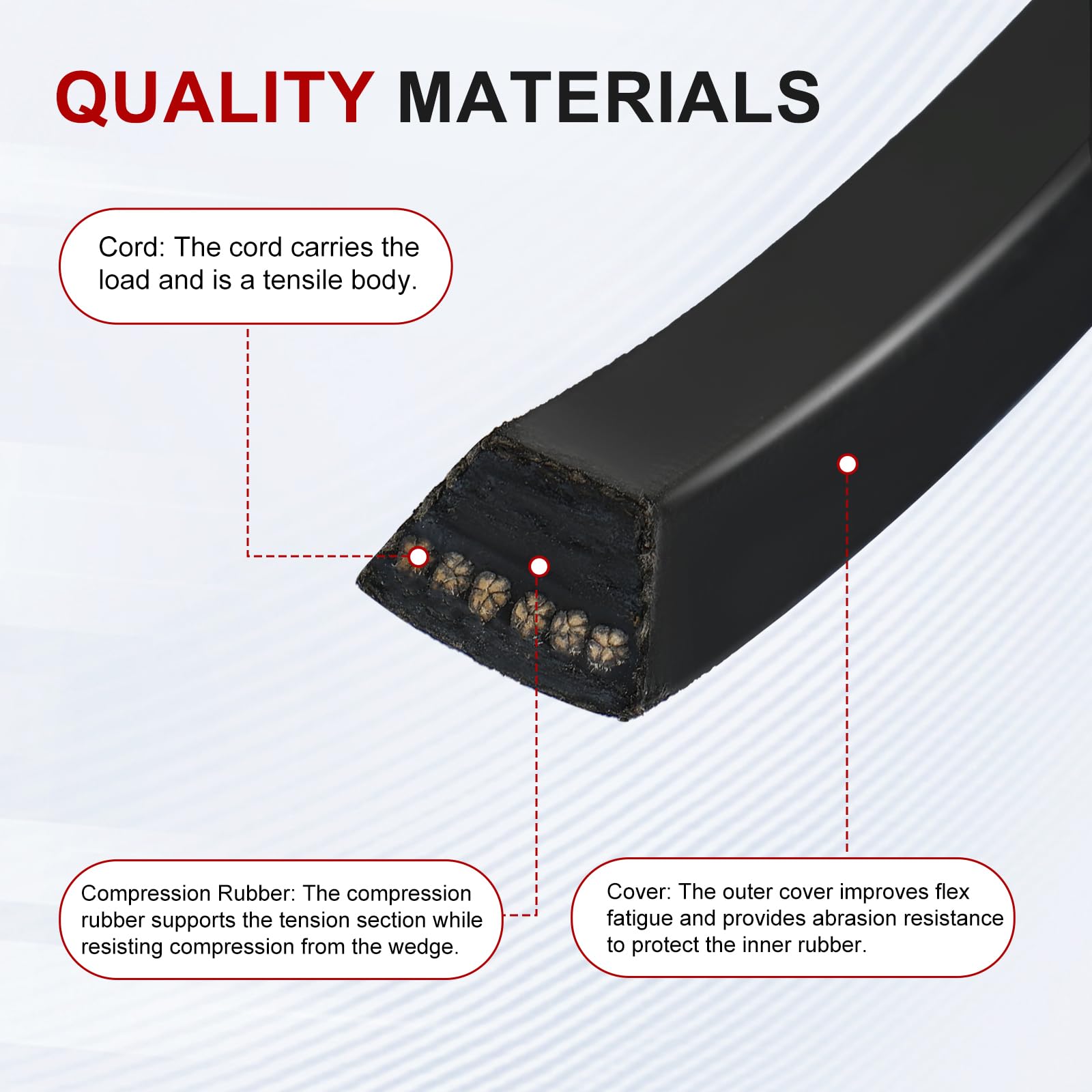 Kuupo 144959 belt for LT1000-LT3000 decks, cross-compatible with multiple models