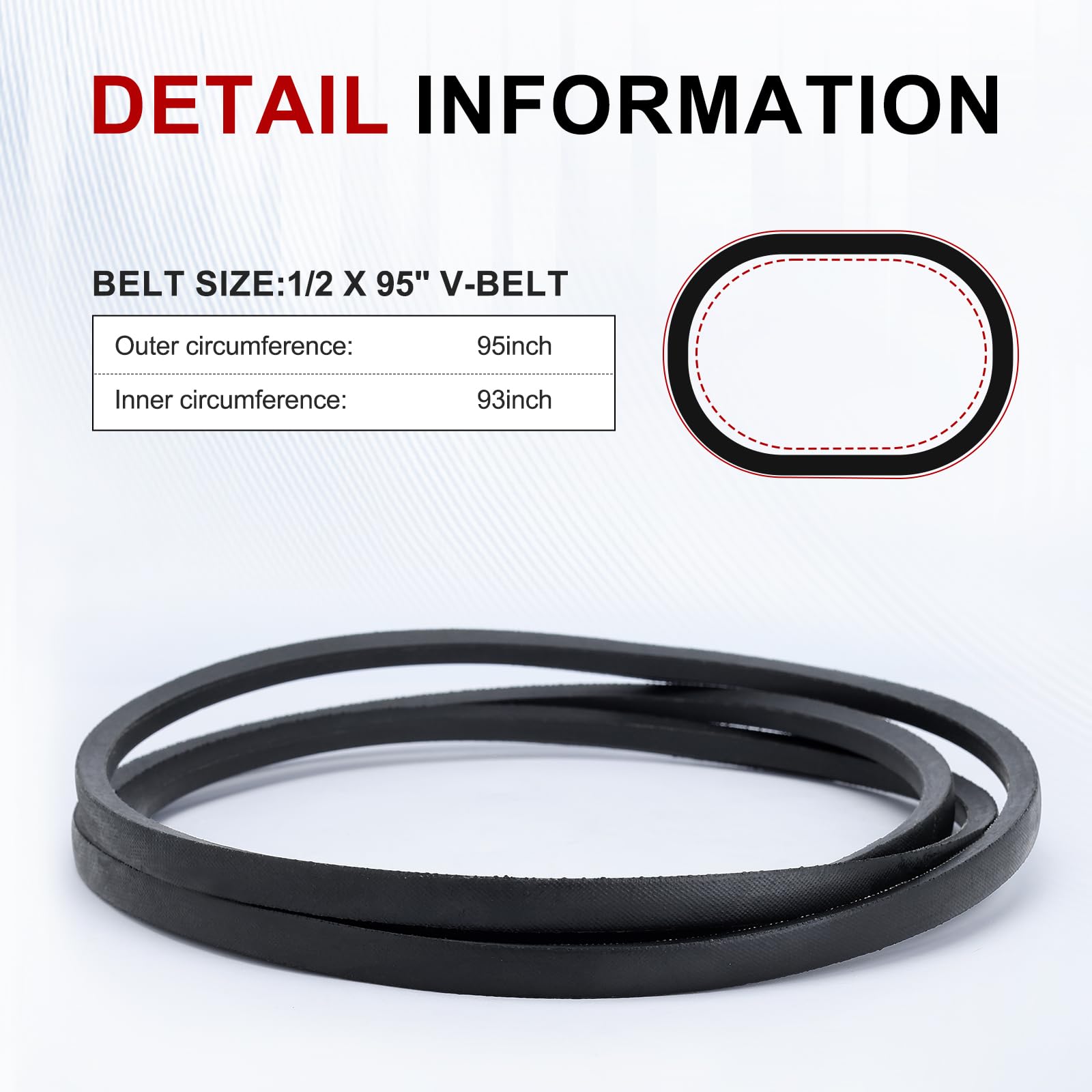 Kuupo 144959 deck belt for Poulan PP12012, precise size for smooth mowing