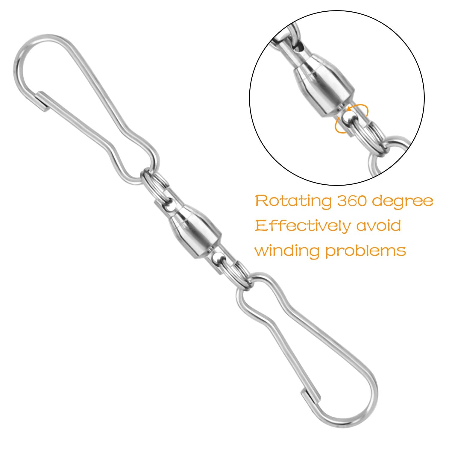 KUUQA 360-degree rotation swivel hook enabling smooth wind spinner motion