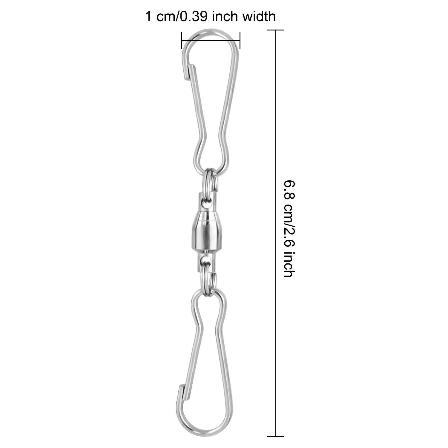 KUUQA stainless steel swivel hook close-up showing rustproof durability