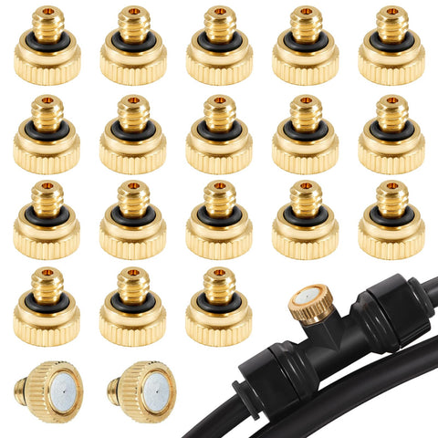 KUWAN brass misting nozzle with 0.012 inch orifice for efficient garden cooling