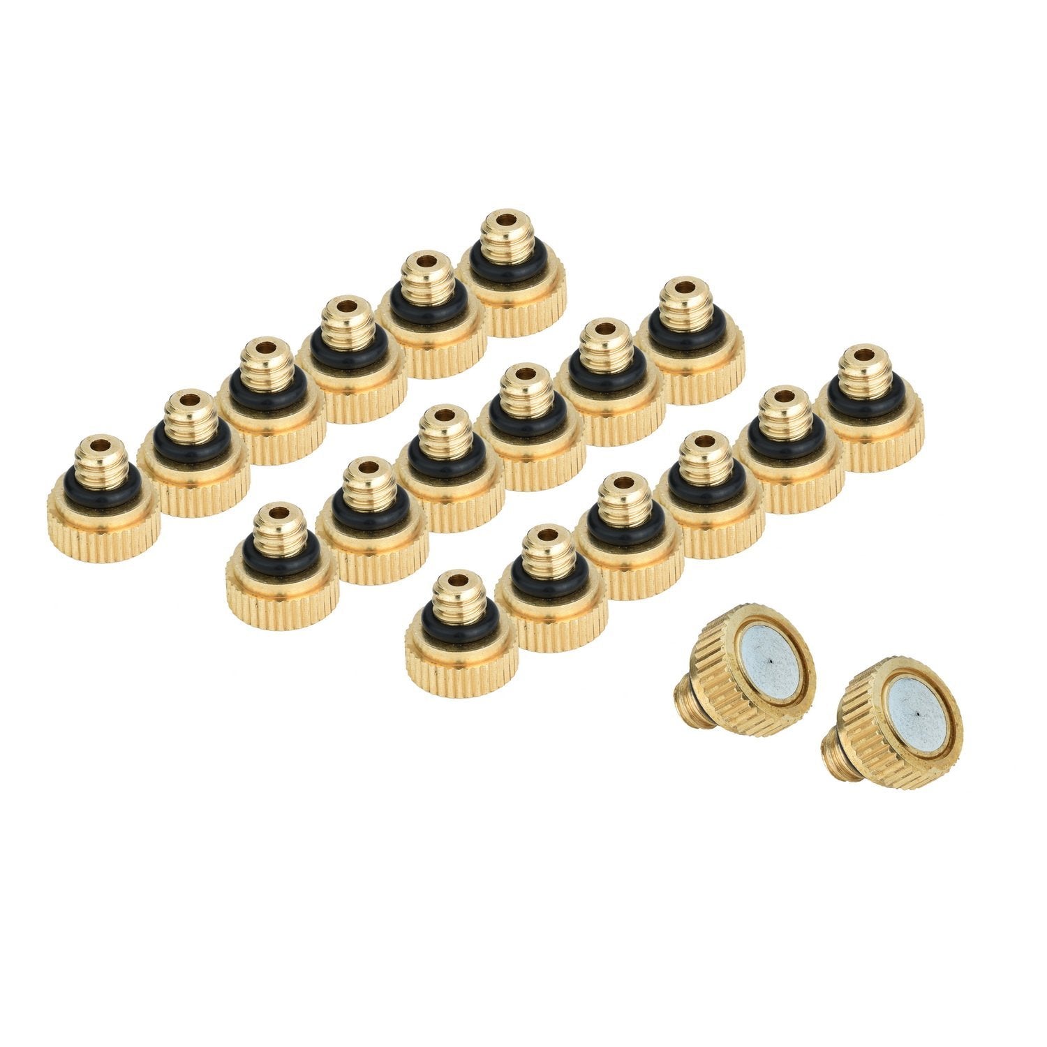 KUWAN outdoor cooling brass nozzle in garden setting