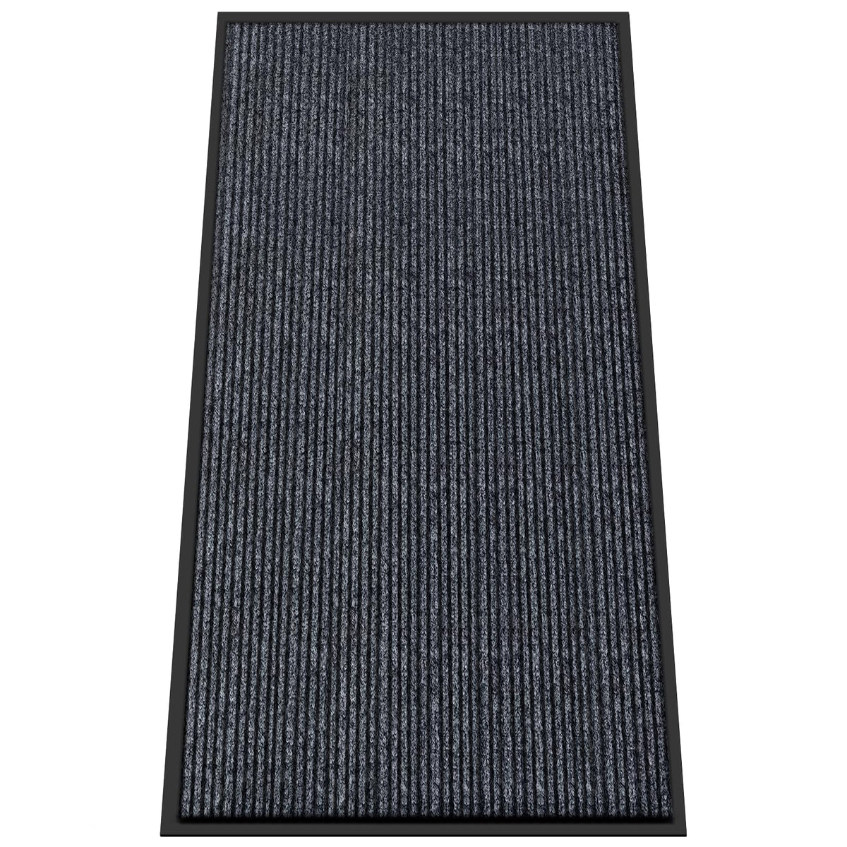 Kuyal front door mat 4x8 in dark gray traps dirt at the entry