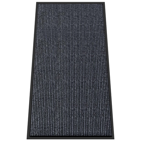 Kuyal front door mat 4x8 in dark gray traps dirt at the entry