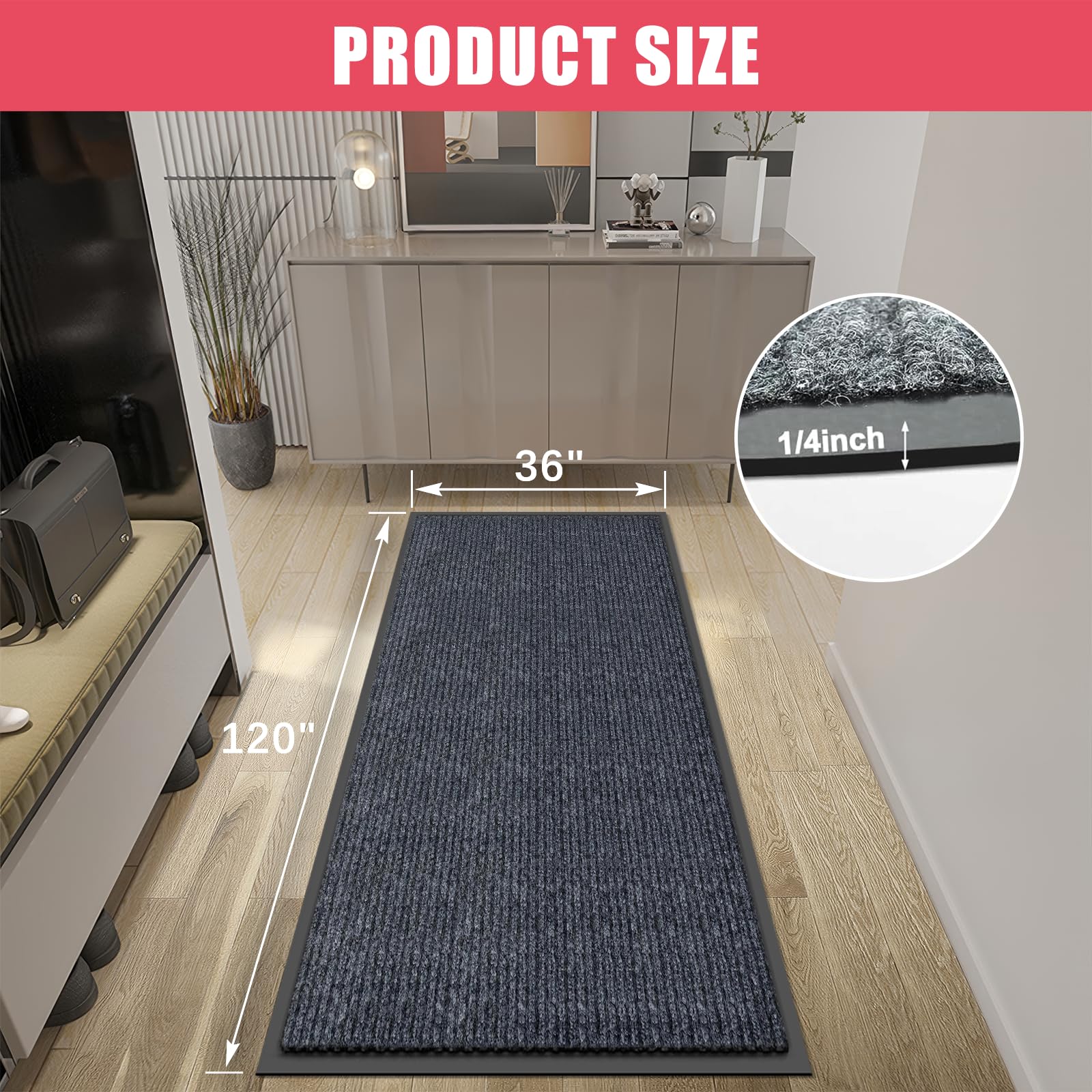 Kuyal mat traps dust and moisture from shoes, keeping floors cleaner