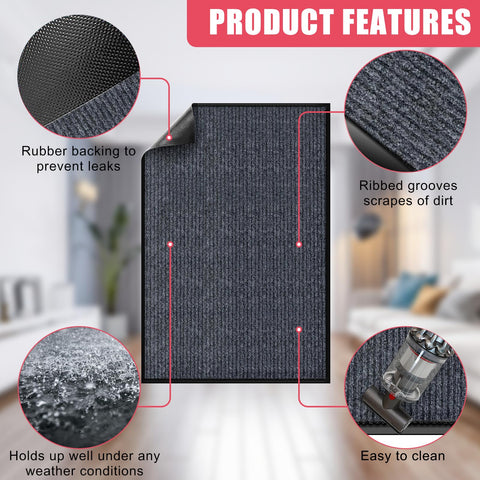 Kuyal front door mat is easy to clean with vacuum or hose rinse