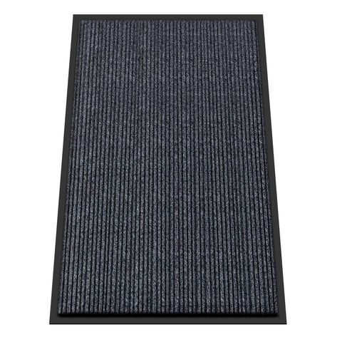 Kuyal front door mat with textured PVC backing provides non-slip safety for busy entrances.