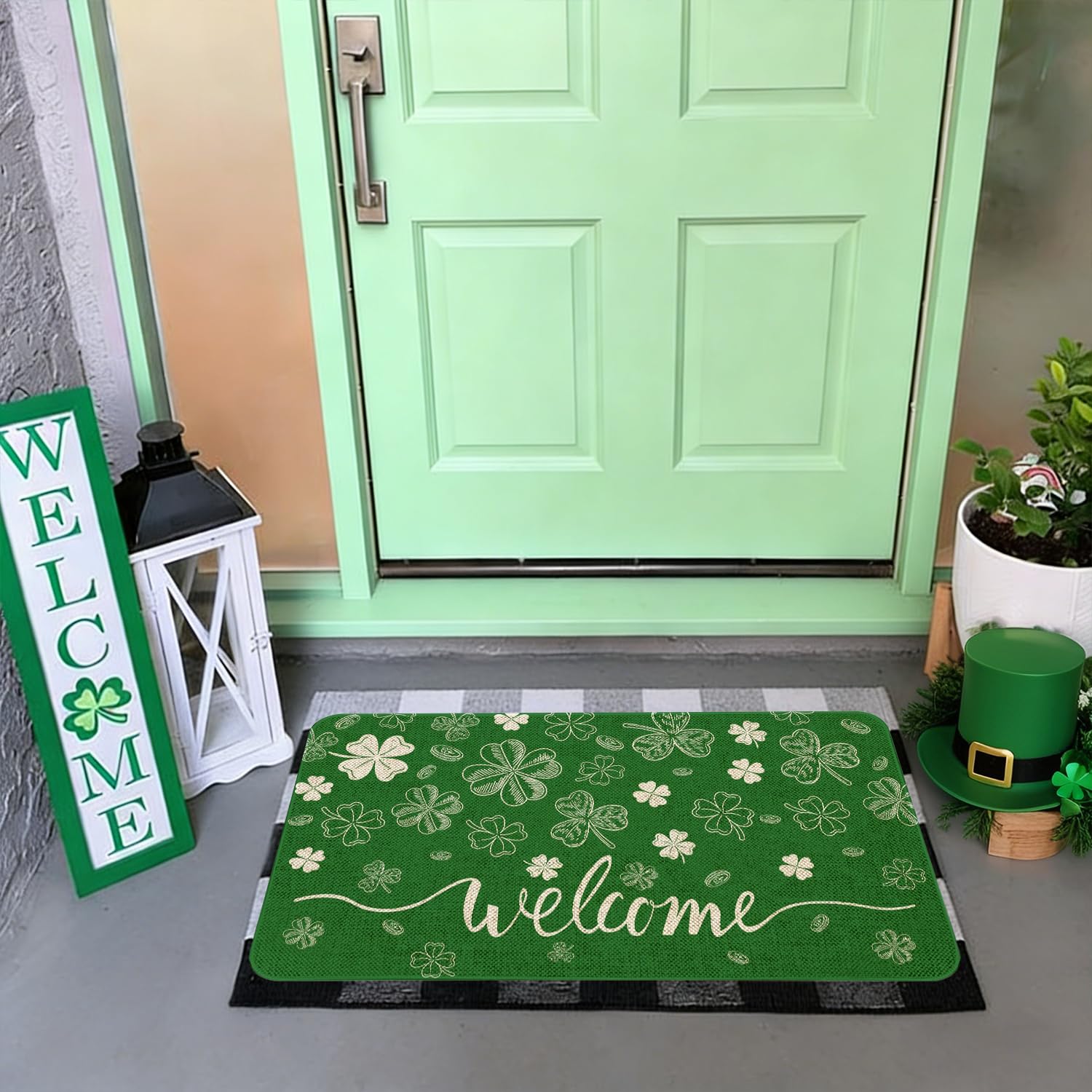 Kuyuayee mat front porch or entryway for holiday ambience and protection