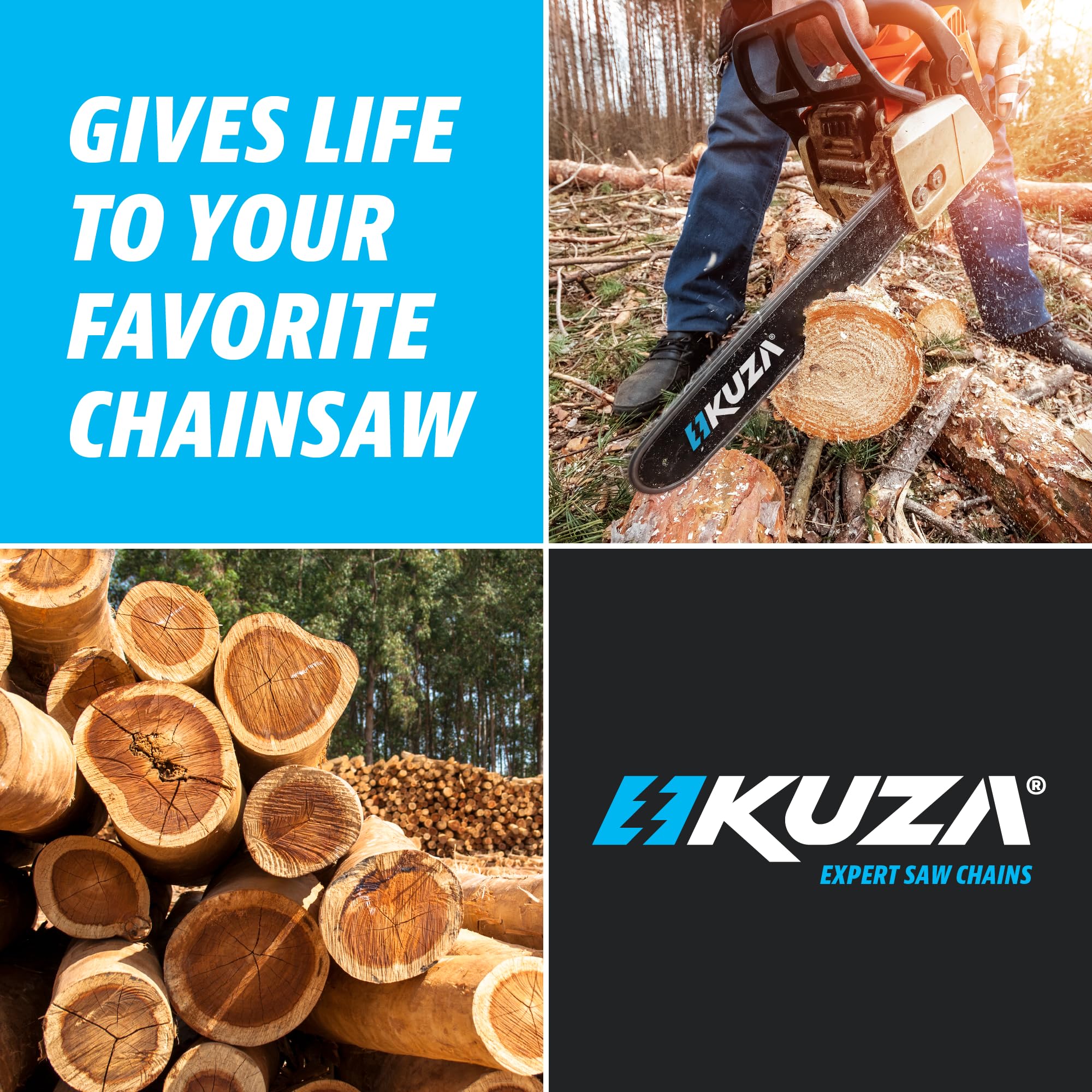 KUZA durability close-up of chain teeth signaling long-lasting reliability