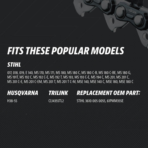 KUZA easy-installation chain simplifies mounting on compatible saws.