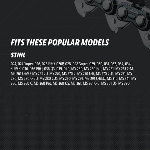 KUZA broad compatibility with STIHL and other saw models.