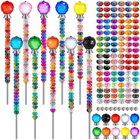 KVCSYAW beaded garden stake kit ready for outdoor decoration.