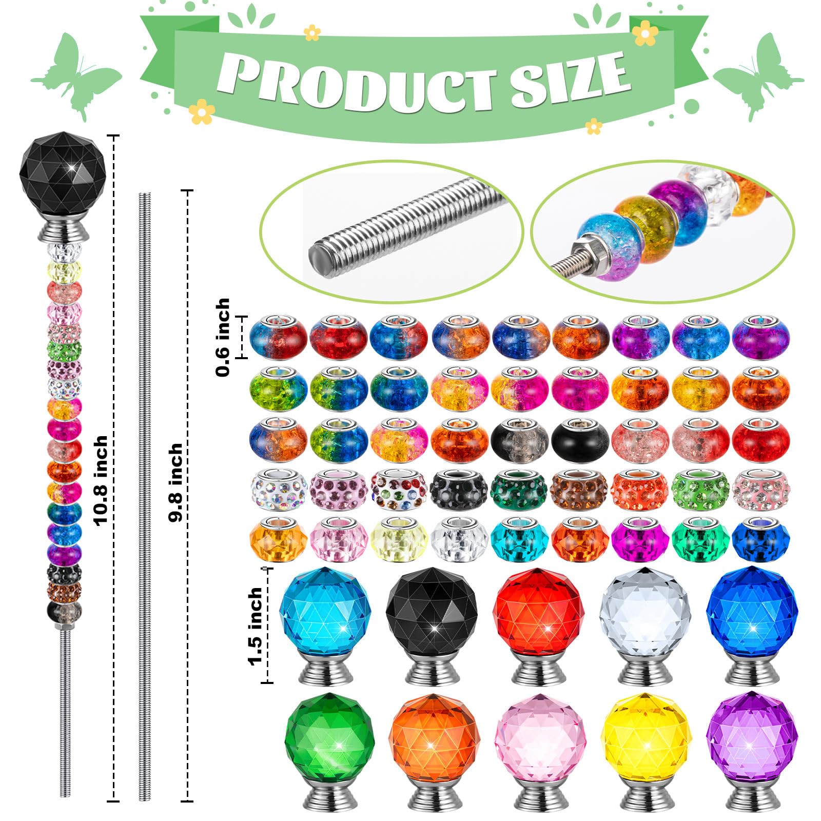 KVCSYAW colorful round-hole beads for versatile garden accents.