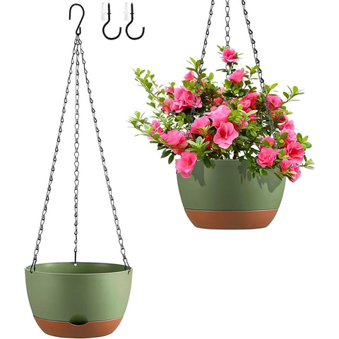 Kvetto 10-inch hanging planter with color-blocking design for stylish indoor and balcony decor.