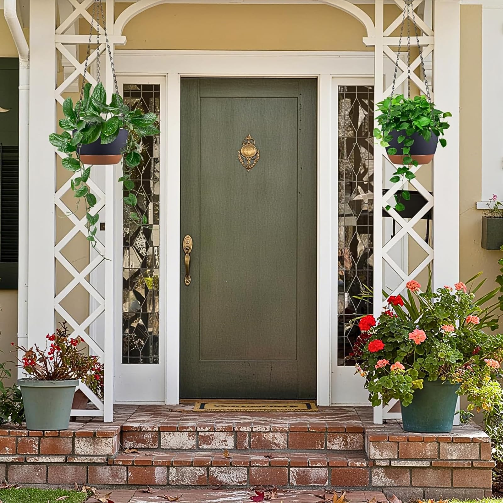 Kvetto 8-Inch hanging planters outdoors withstand weather while saving space