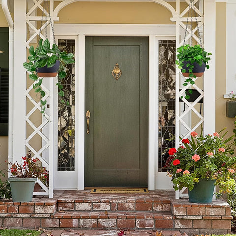 Kvetto 8-Inch hanging planters outdoors withstand weather while saving space